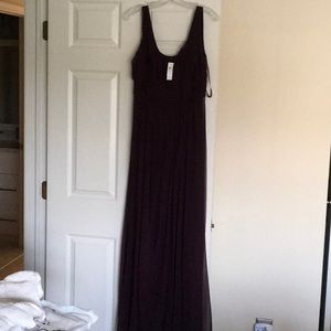 Wine silk chiffon gown